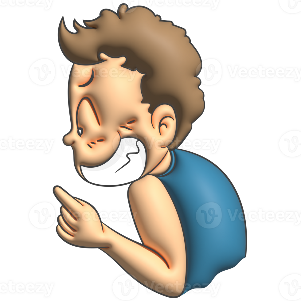 Funny man cartoon gesture 3d 26803692 PNG