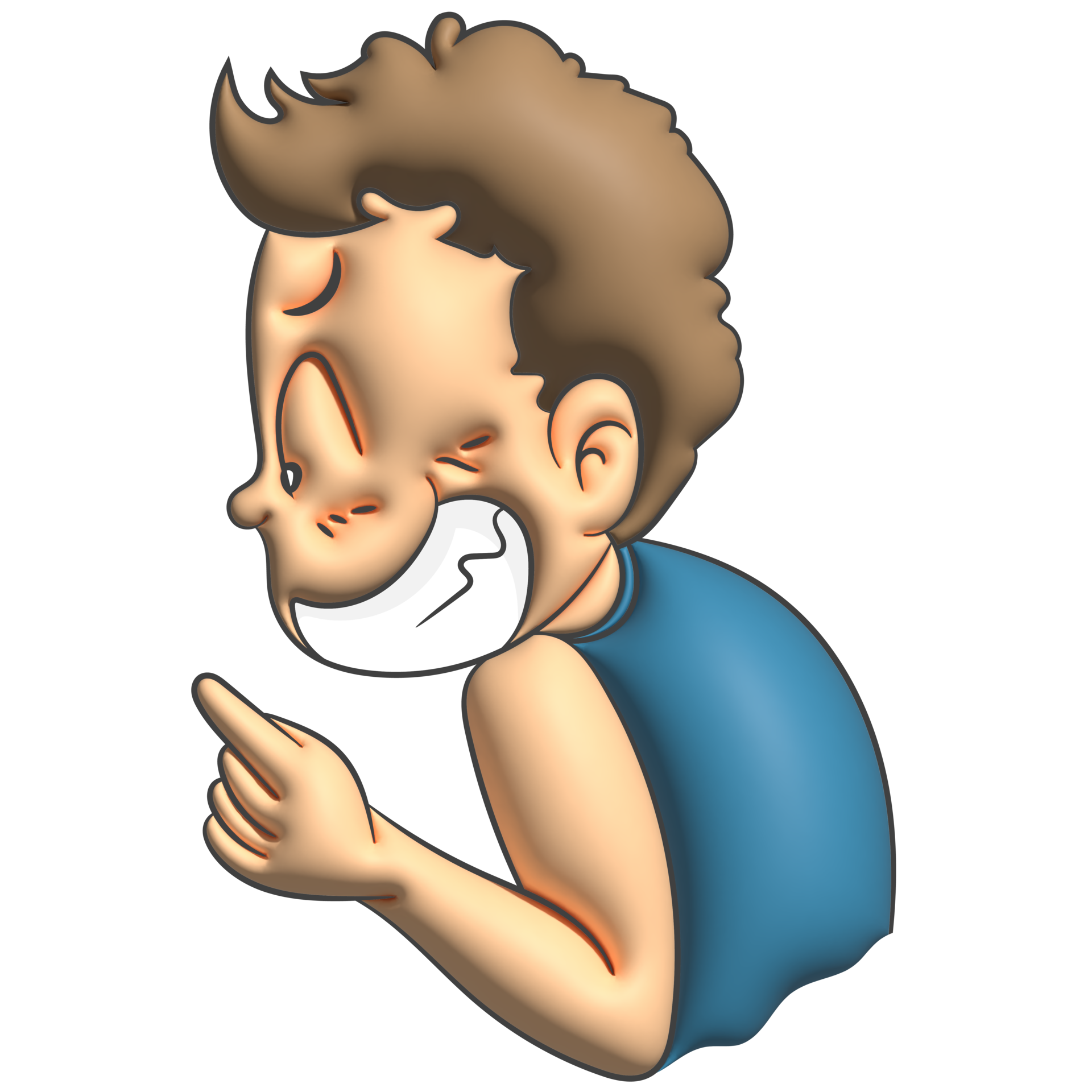 Funny man cartoon gesture 3d 26803692 PNG