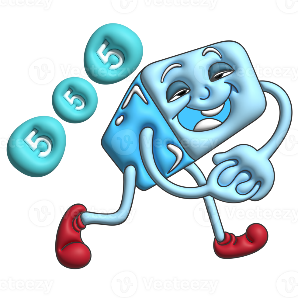 Ice baby cartoon smiling 3d png