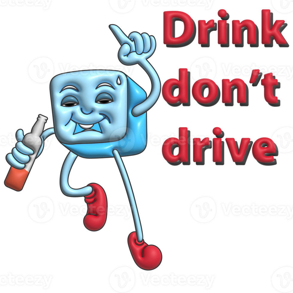 Drink don't drive ice baby cartoon png