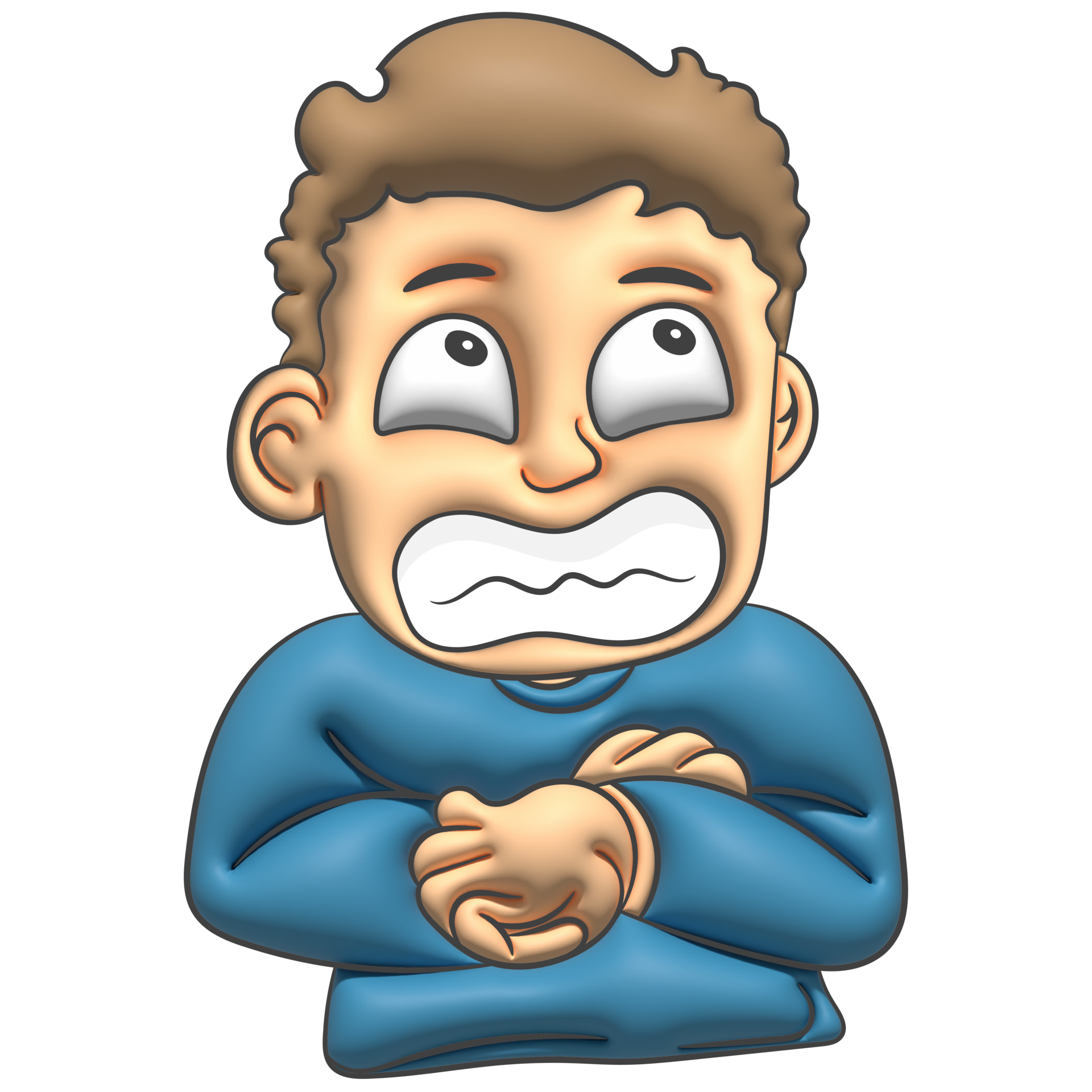 Scared face cartoon man gesture 26803724 PNG