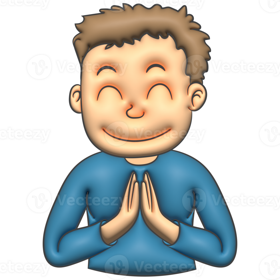 Good day cartoon man gesture png