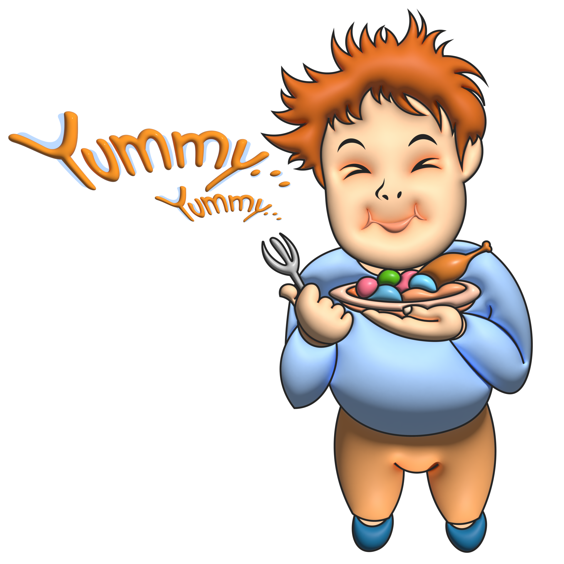 Yummy boy cartoon eating 26803745 PNG