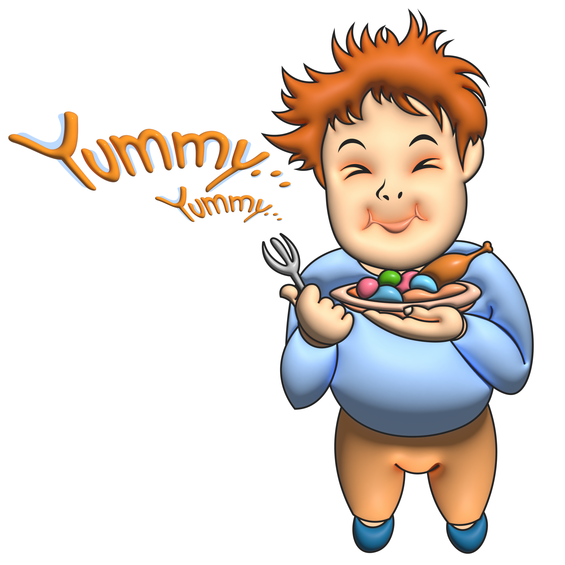 Yummy boy cartoon eating 26803745 PNG