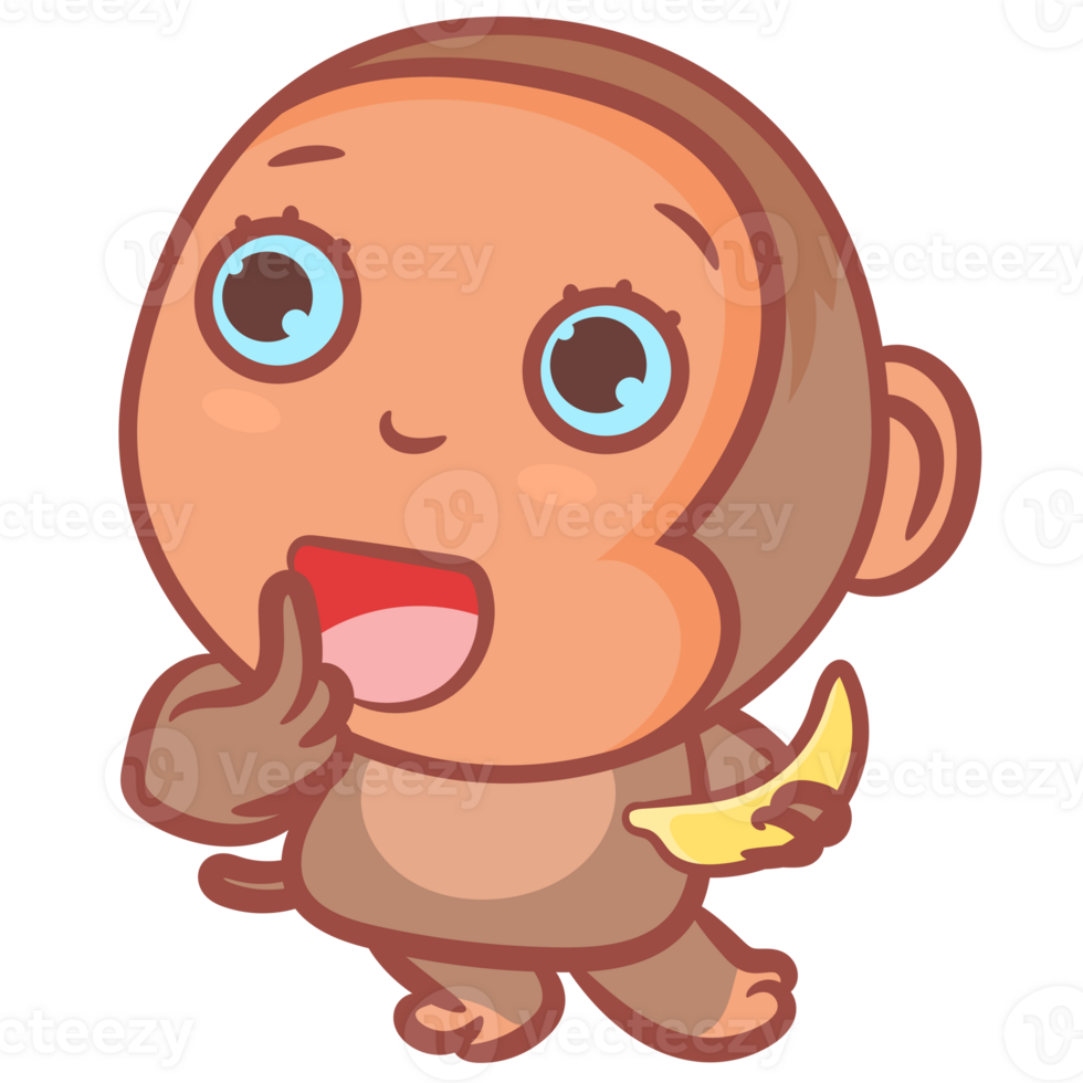 I am hungry banana little monkey gesture png