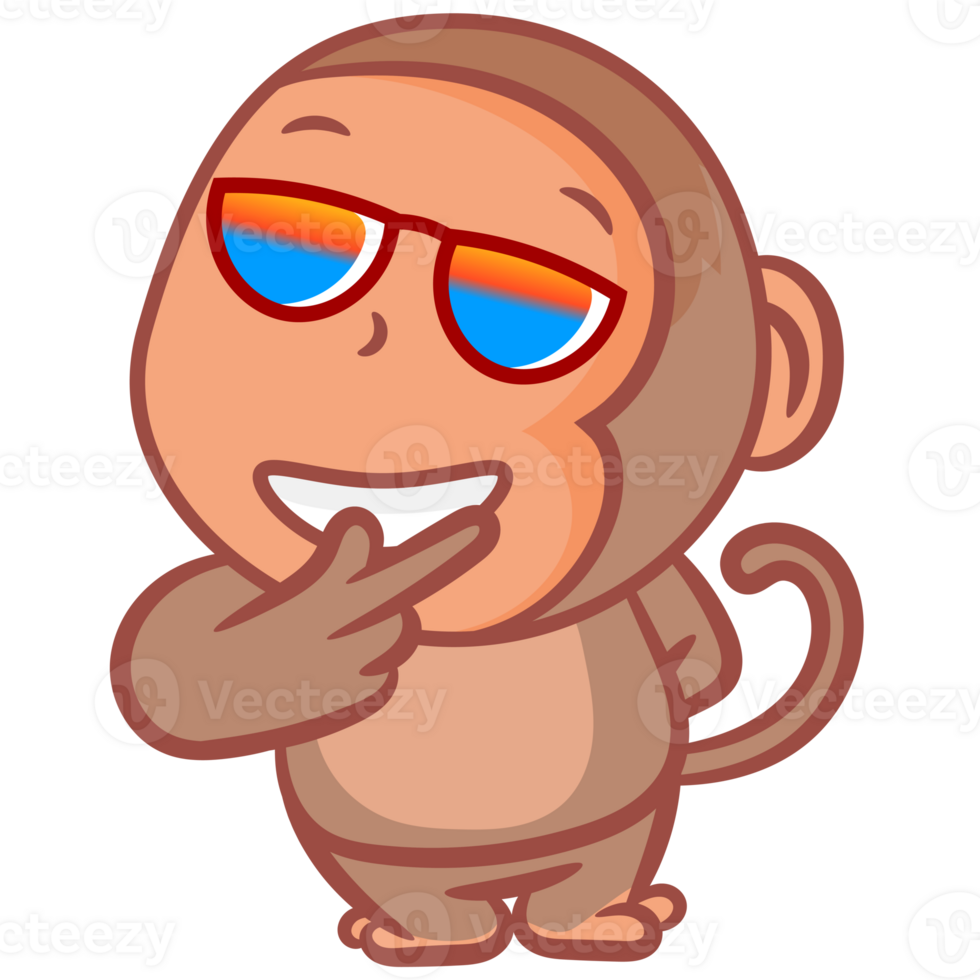 Handsome pose monkey gesture png