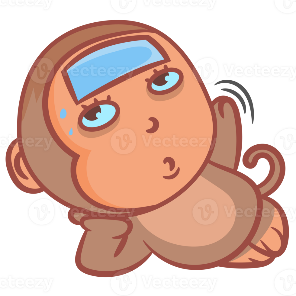 Little monkey sick lately png