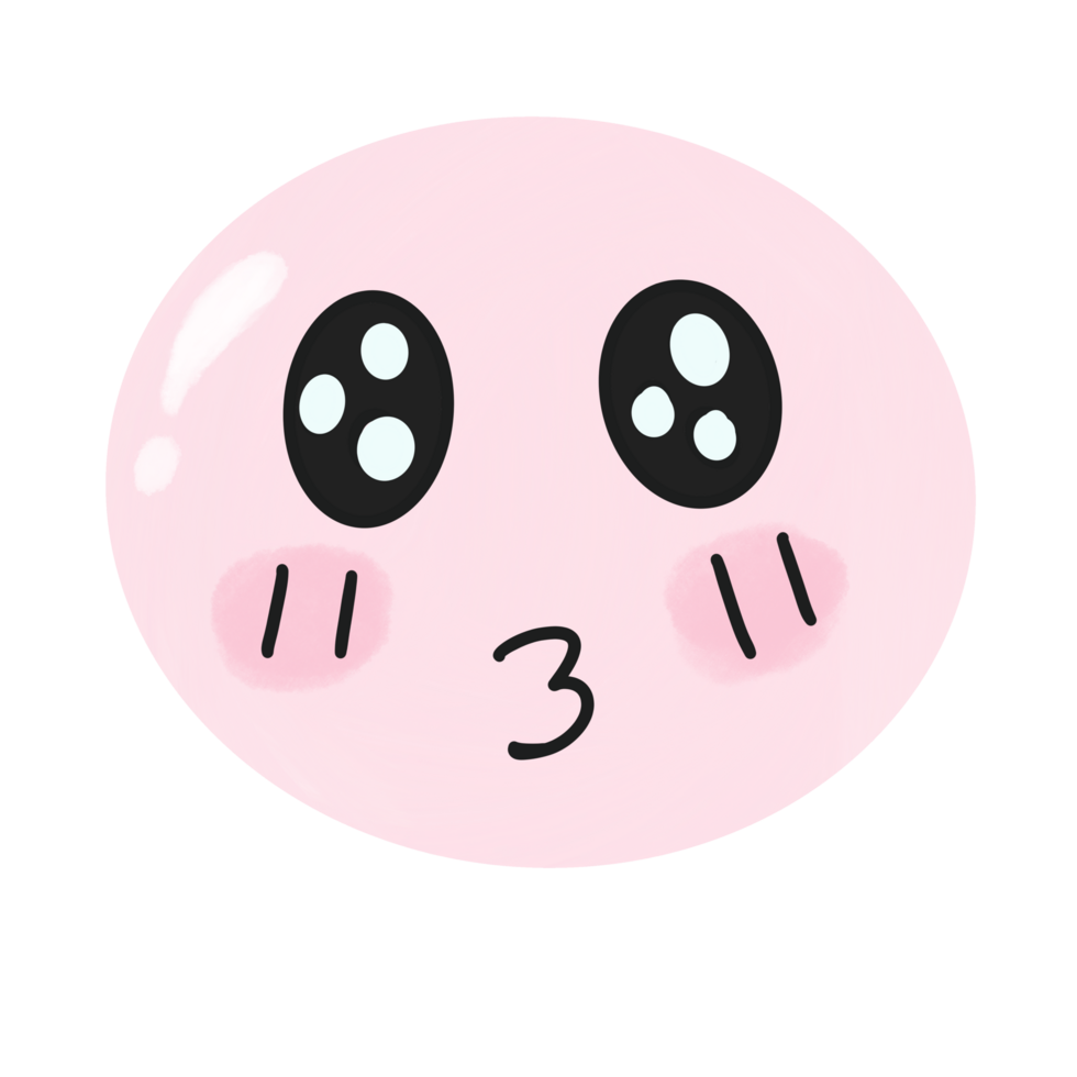 adorável Rosa lodo fofa emoji face expressão png