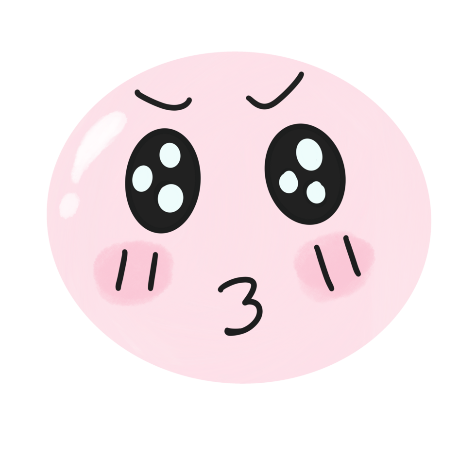 adorável Rosa lodo fofa emoji face expressão png