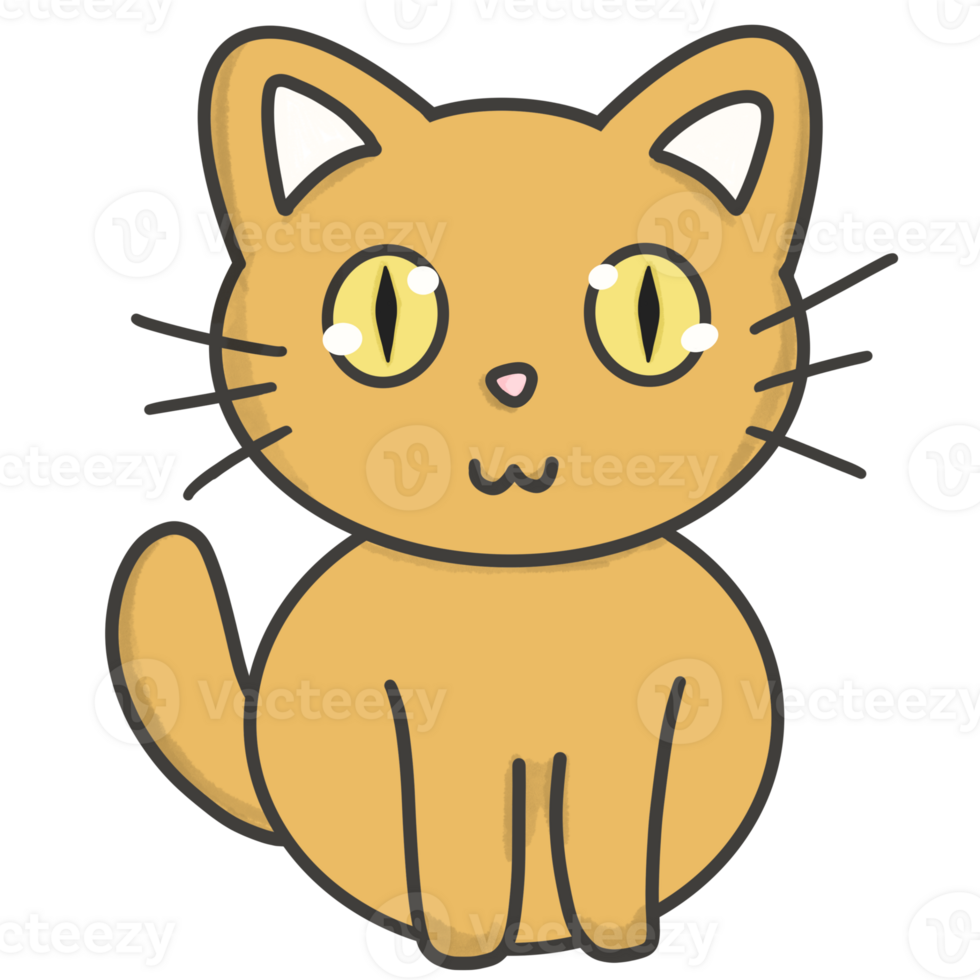 Cute emoji cat clip art for Cat's day png