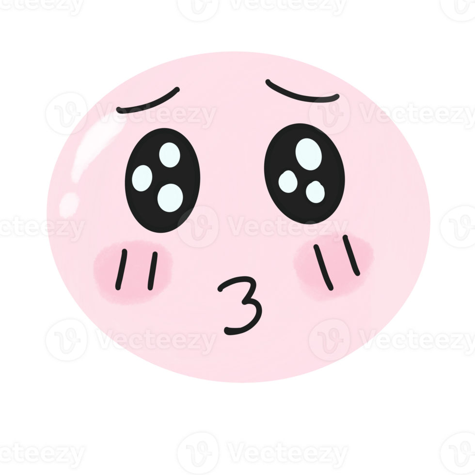 Adorable pink slime cute emoji face expression png