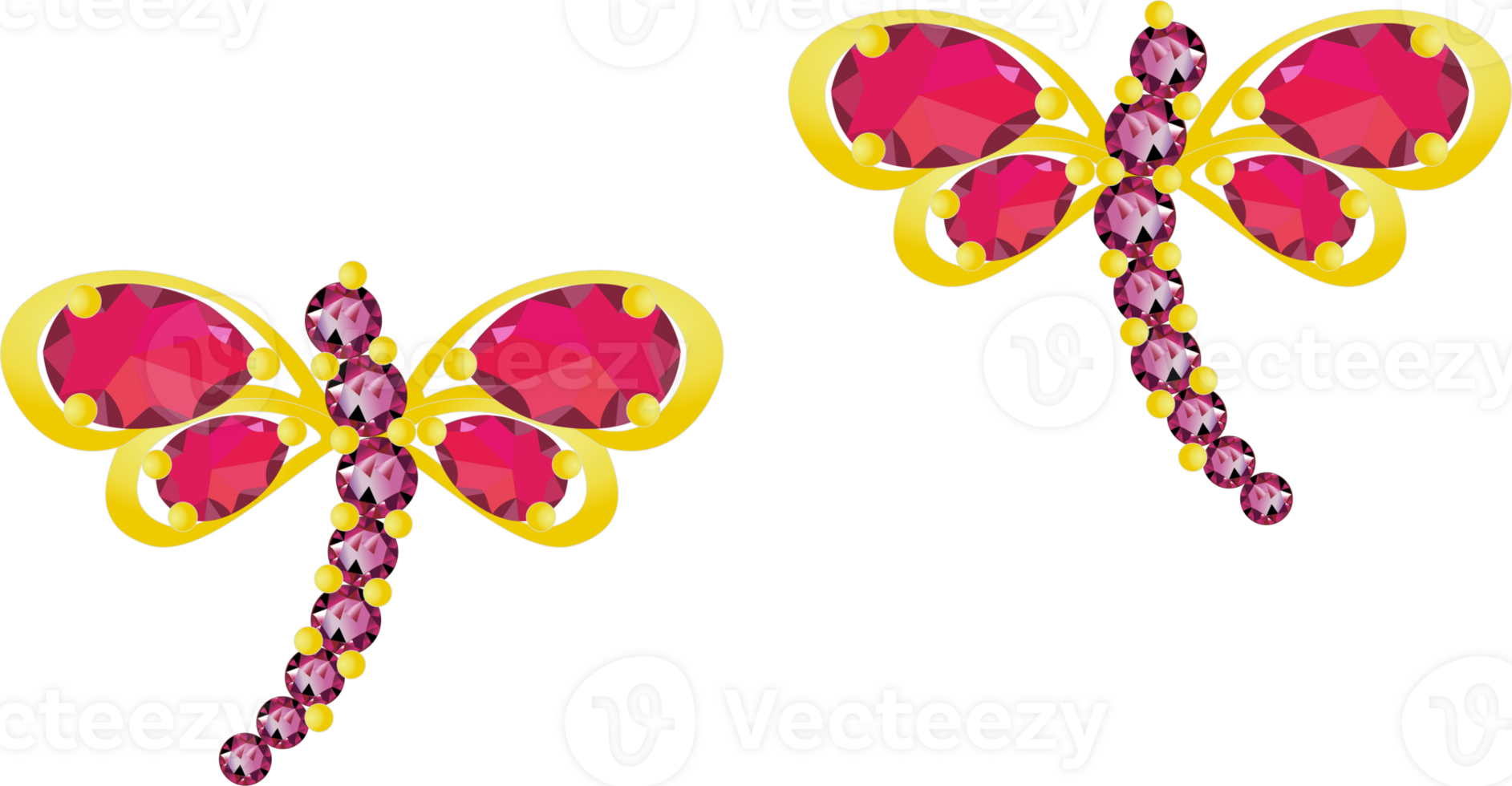 Dragonfly gemstone earring png