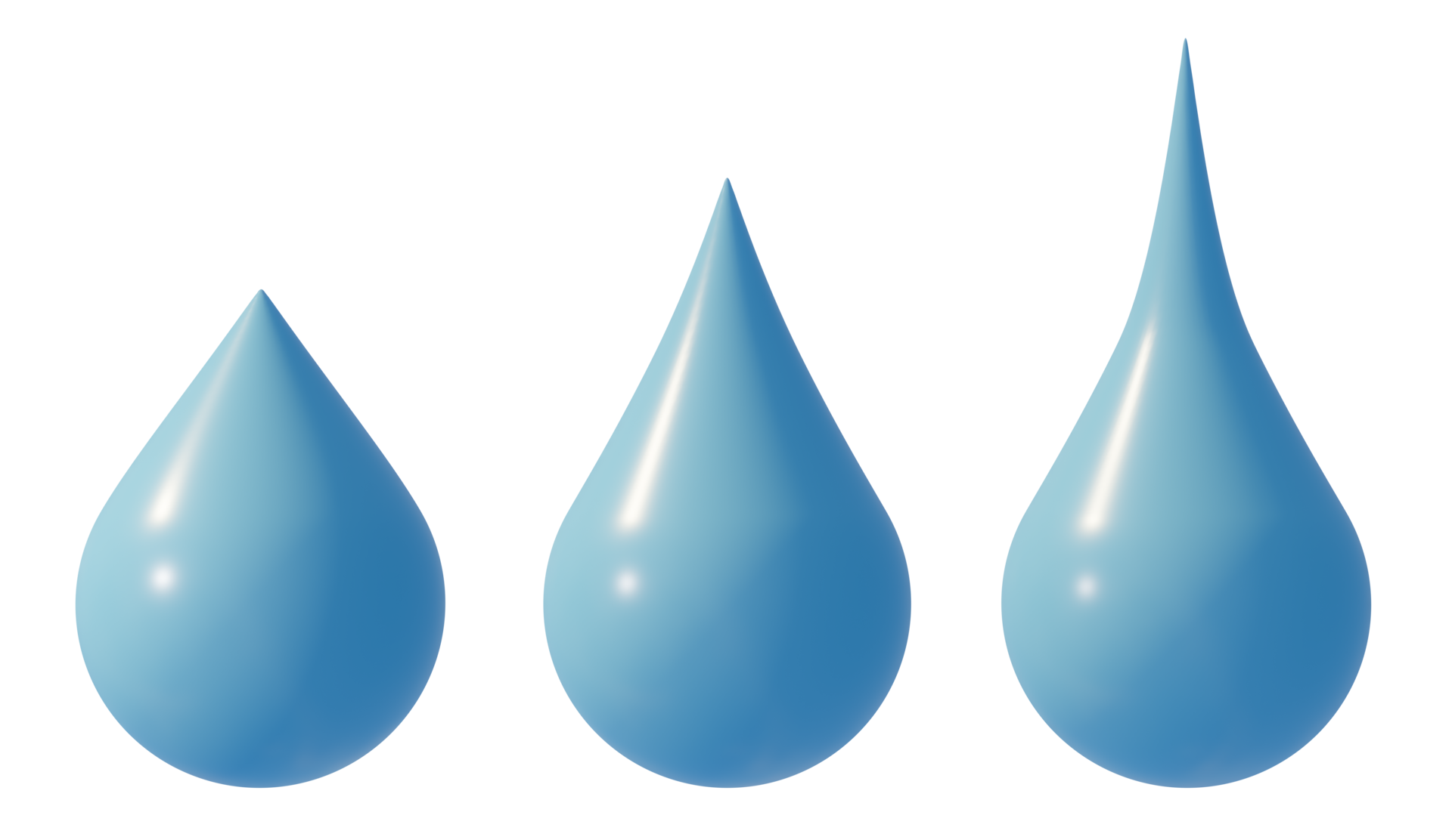 azul 3d agua gotas en transparente antecedentes. cortar fuera gráfico