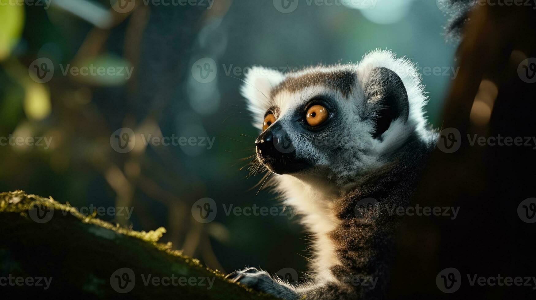 Close-up of a ring-tailed lemur, Madagascar . Generative AI photo