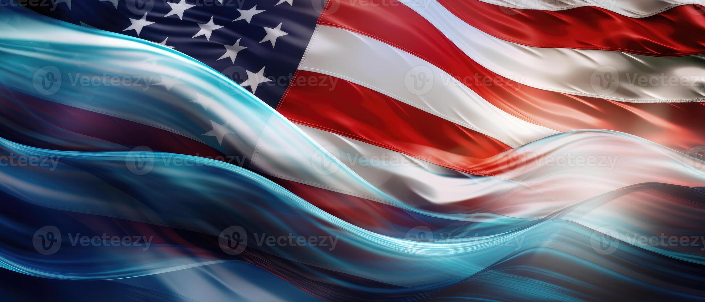 Wavy american flag background for memorial day. photo
