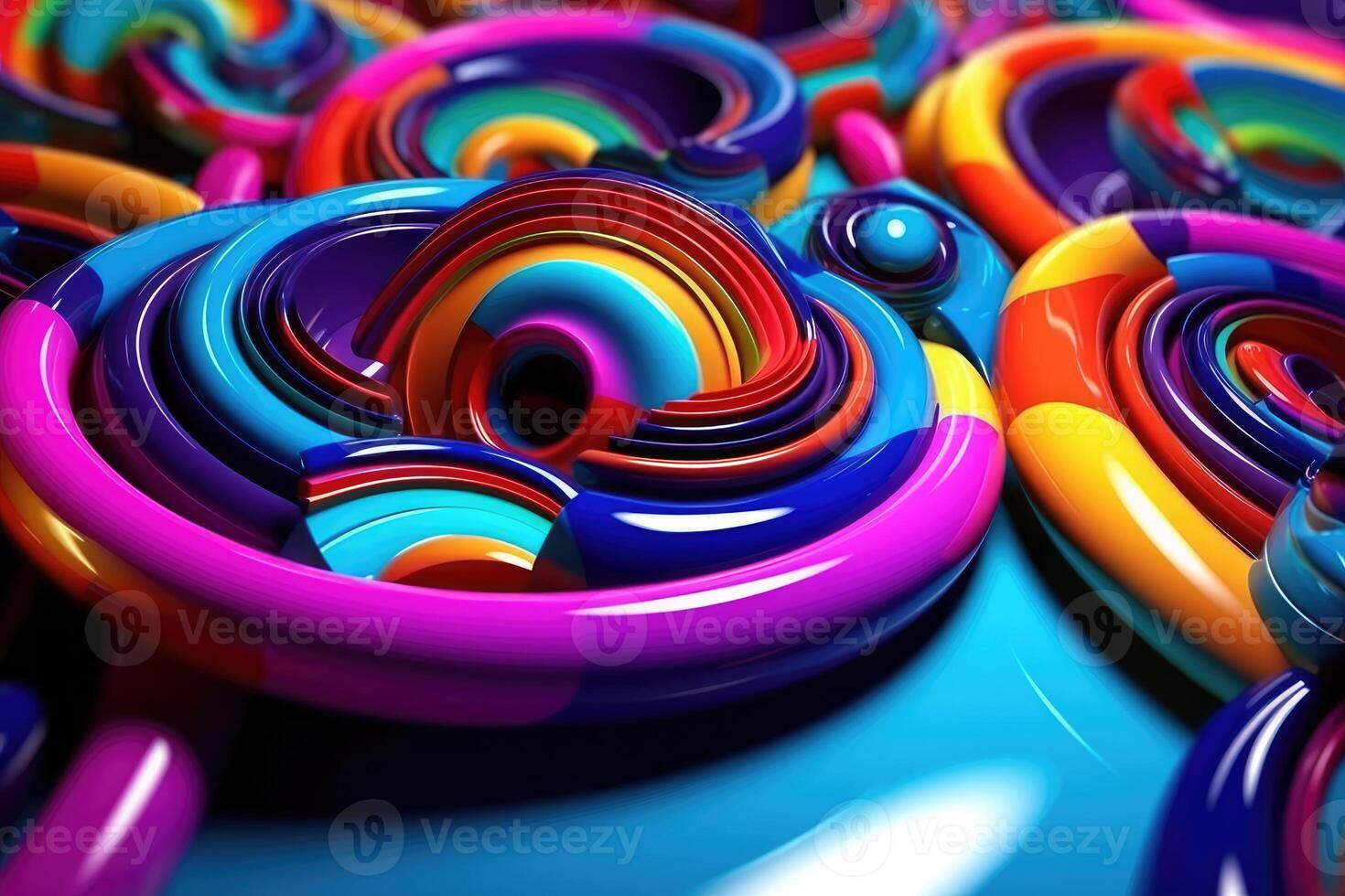 3D Abstract colorful high technology background. photo
