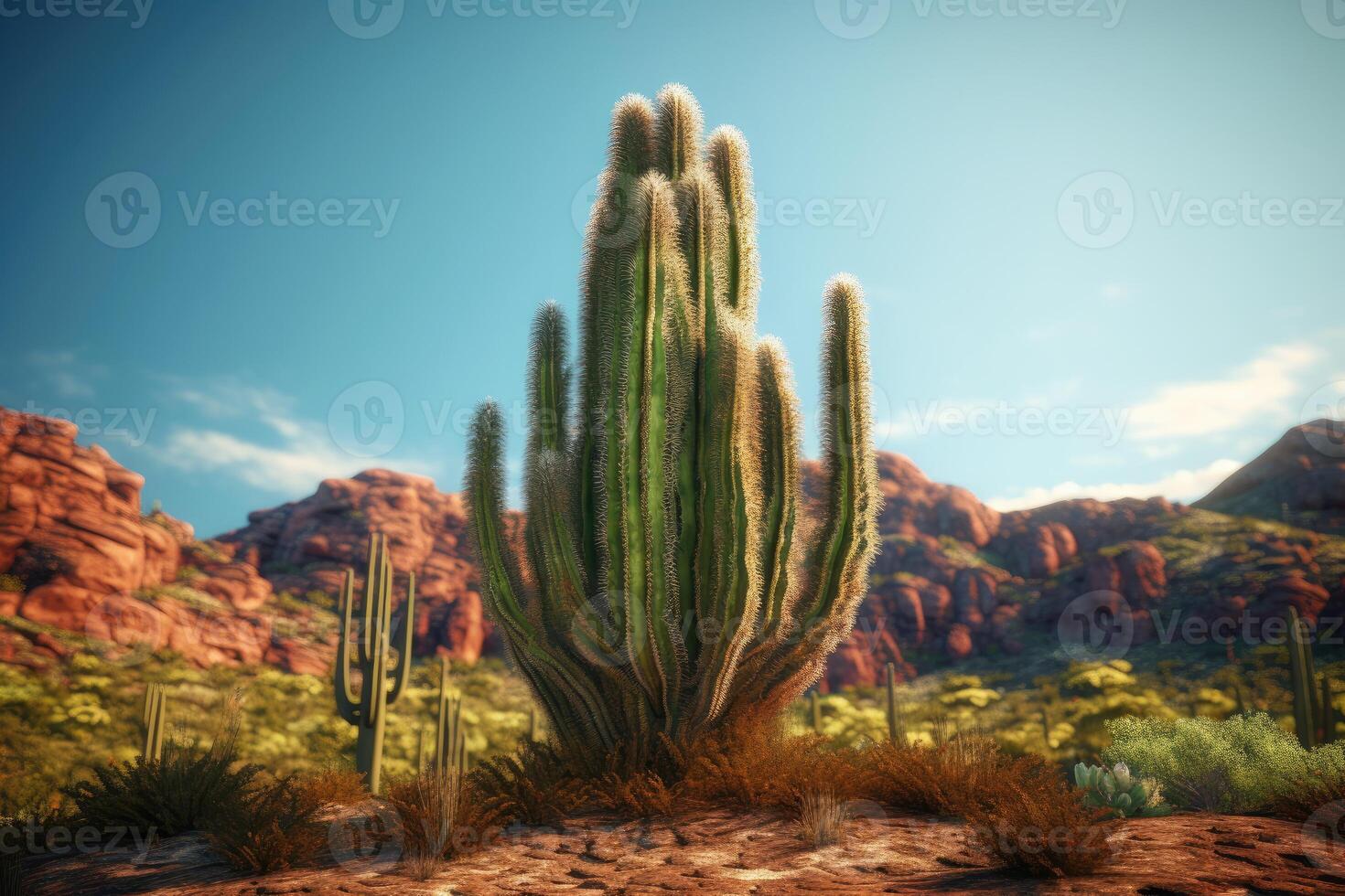 Photo of cactus tree in the middle of the desert.