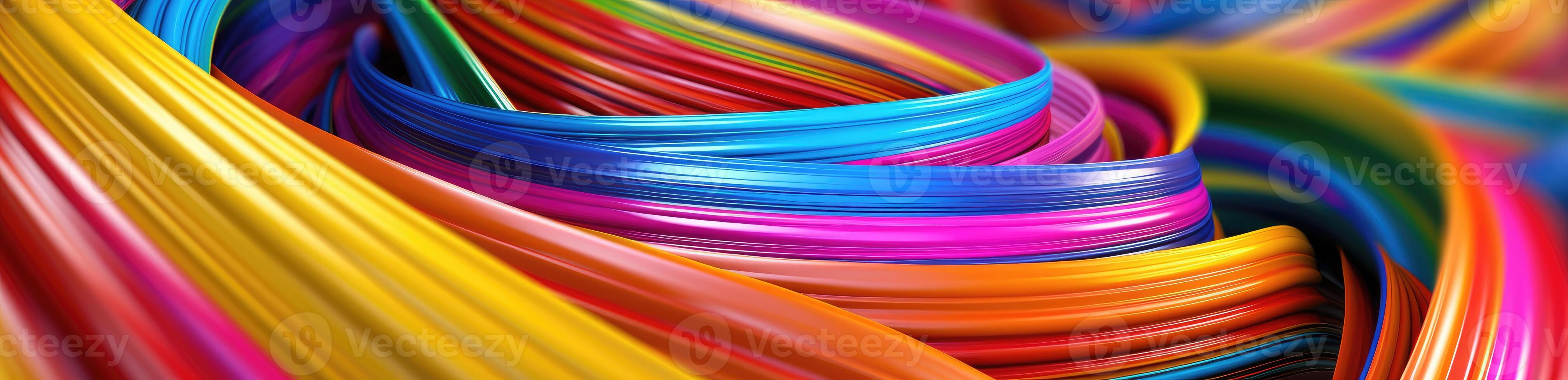 Abstract wavy colorful cable background. photo