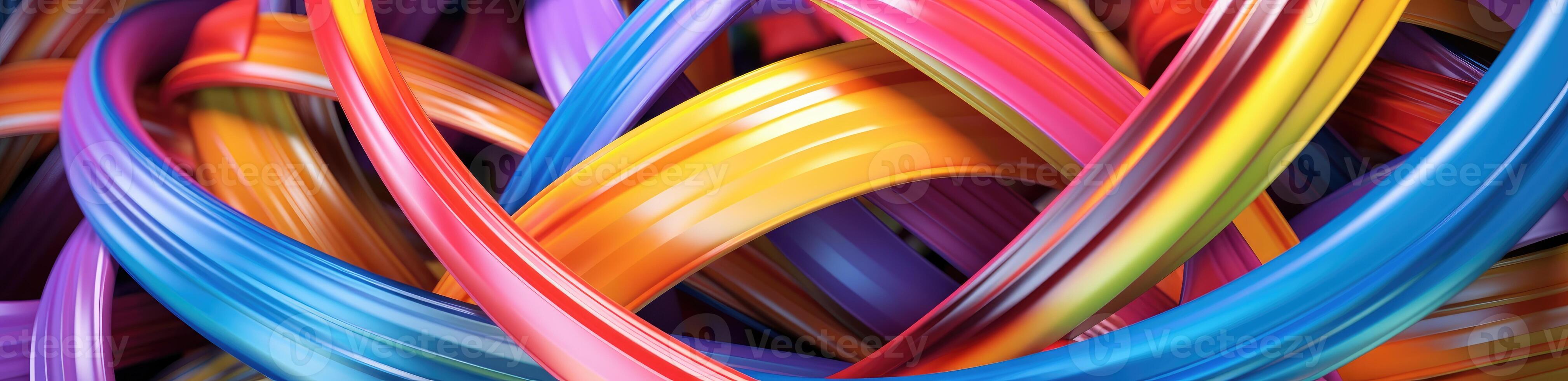 Abstract wavy colorful cable background. photo