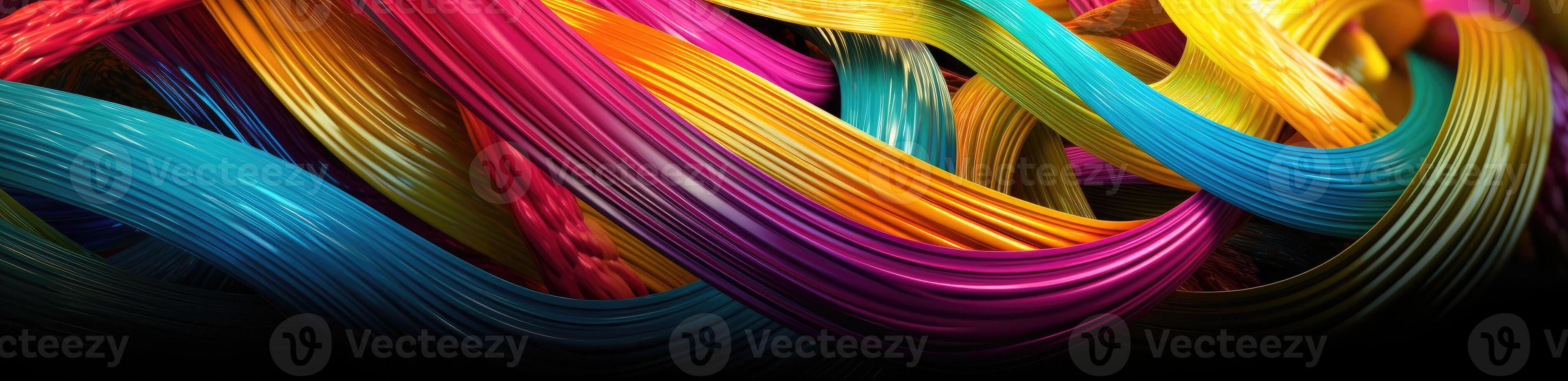 Abstract wavy colorful cable background. photo