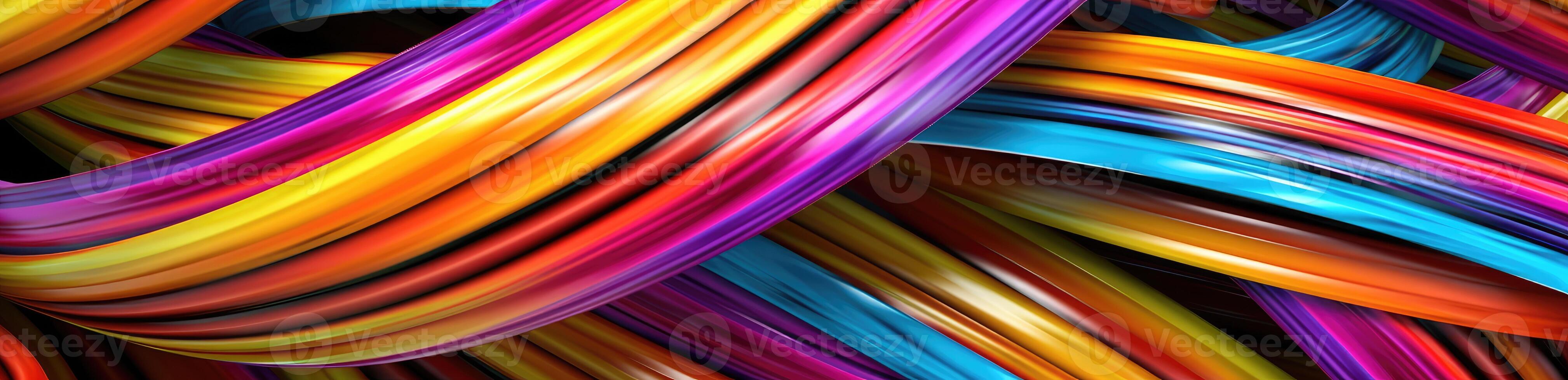 Abstract wavy colorful cable background. Generative AI photo