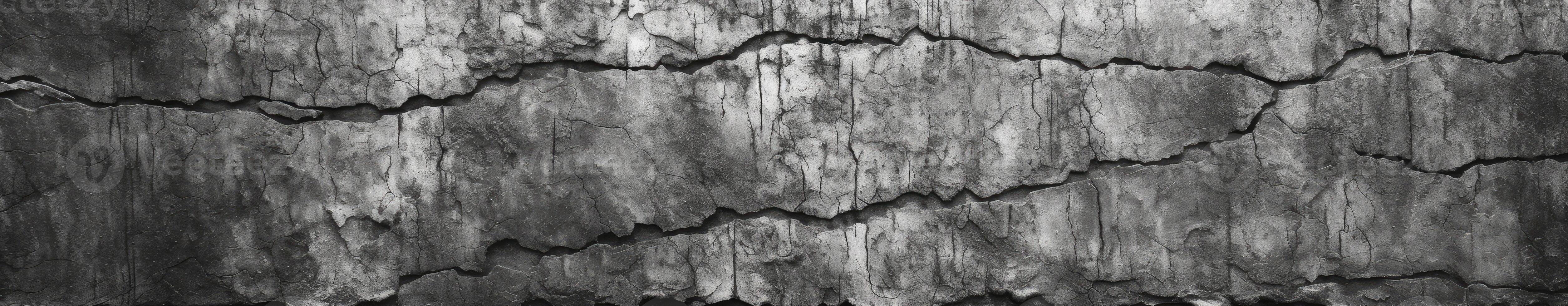 Black and white crack and canvas texture background. Generative AI photo