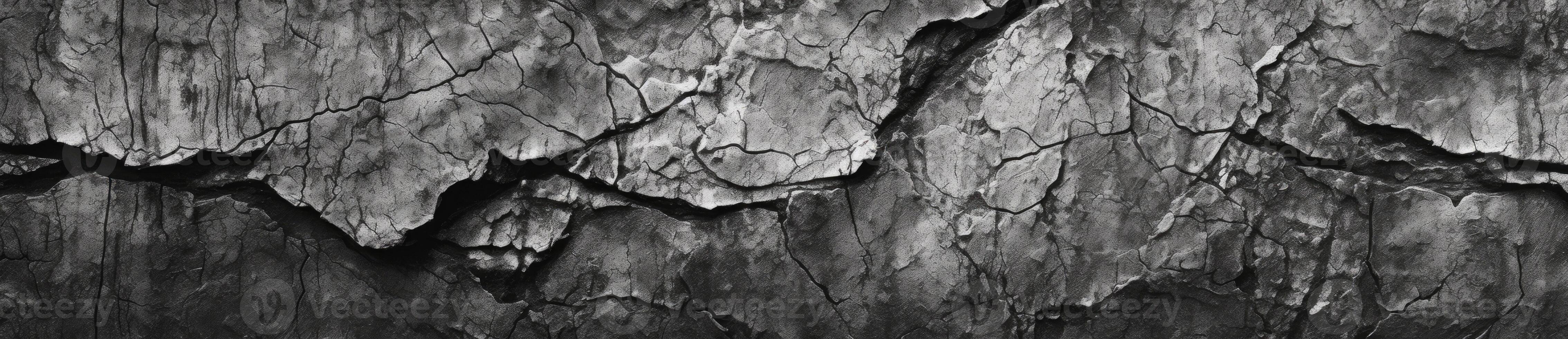 Black and white crack and canvas texture background. Generative AI photo