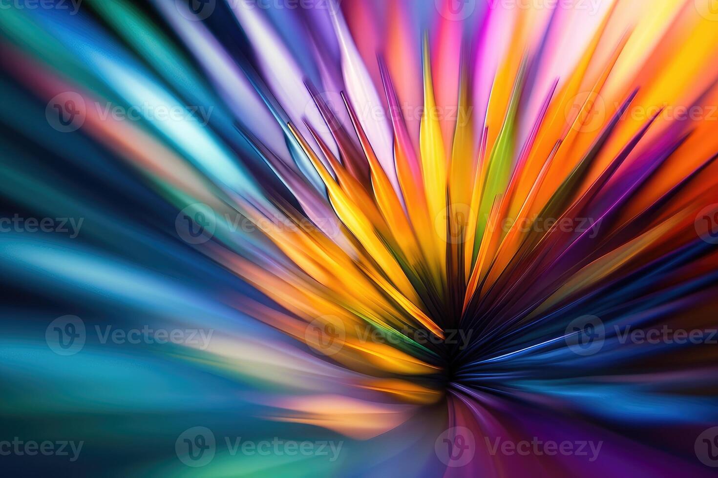 Abstract background with vibrant bursts of color and unique shapes. Generative AI photo