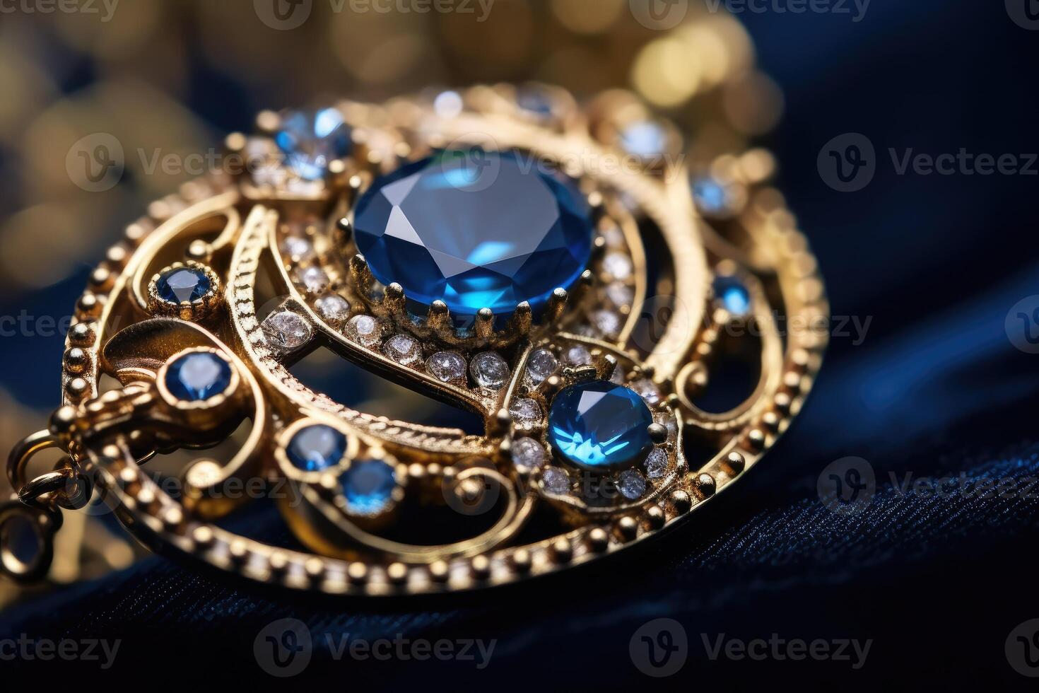 The delicate details of a handmade piece of jewelry in a close - up shot. photo