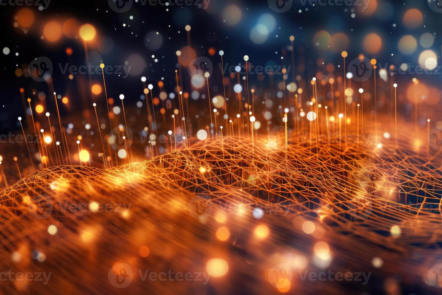 Close-up, seamless transfer and storage of big data on the internet, capturing the essence of cloud computing. photo