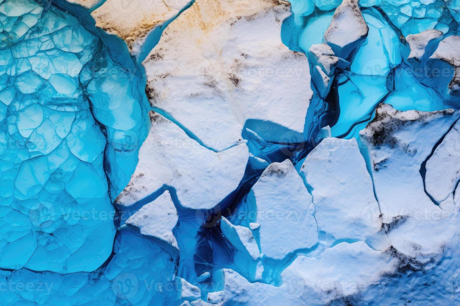 Close-up photograph of melting glaciers. Consequences of climate change and global warming. photo