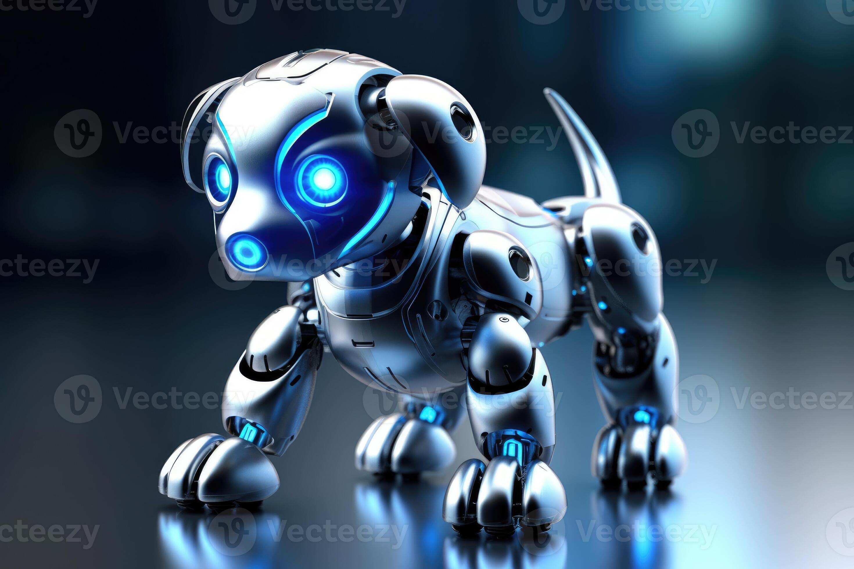 Close up shot. A futuristic robot dog combining advanced technology with a sleek design. 26808205 Stock Photo at Vecteezy