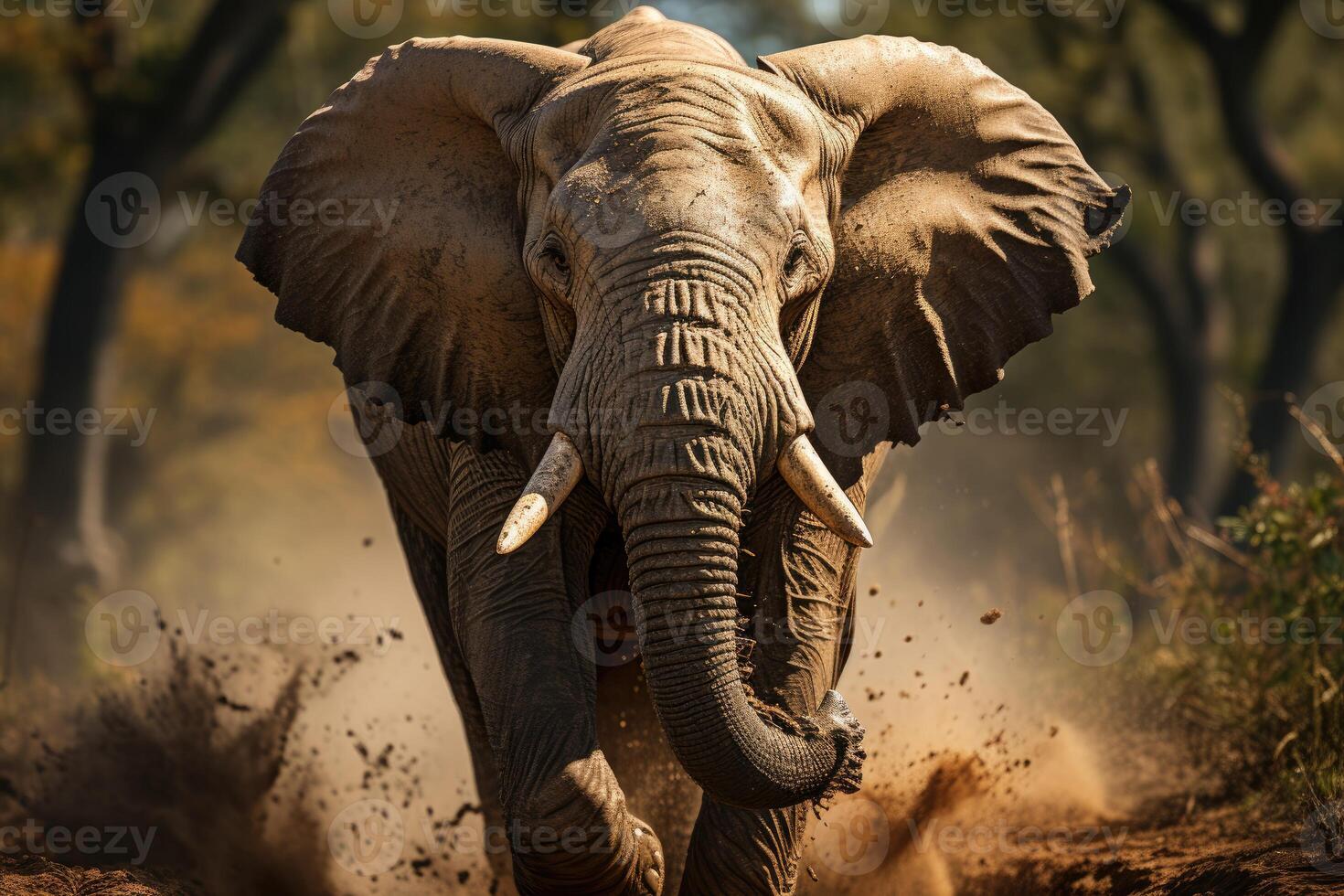 Wildlife Sanctuary - Majestic Elephant in its Natural Habitat. photo