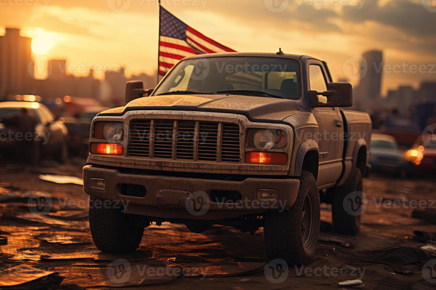 labor día nostalgia - americano bandera ondulación a festividades generativo ai foto