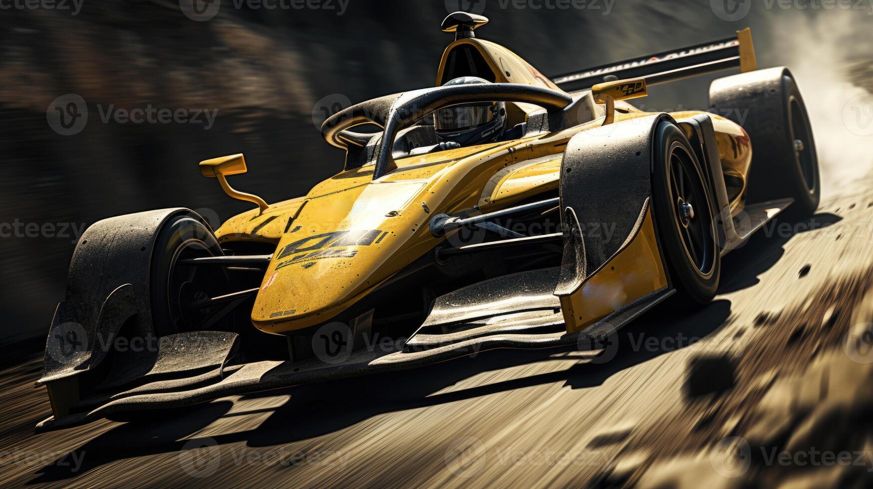 Car racing on a circuit, asphalt track. photo