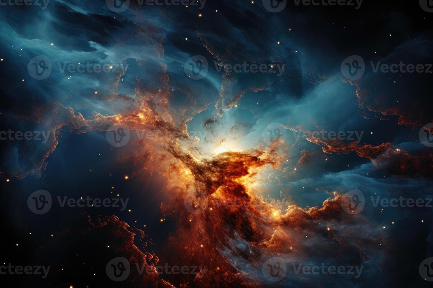 The Whirlpool Galaxy's distant swirls through a high-powered telescope. photo