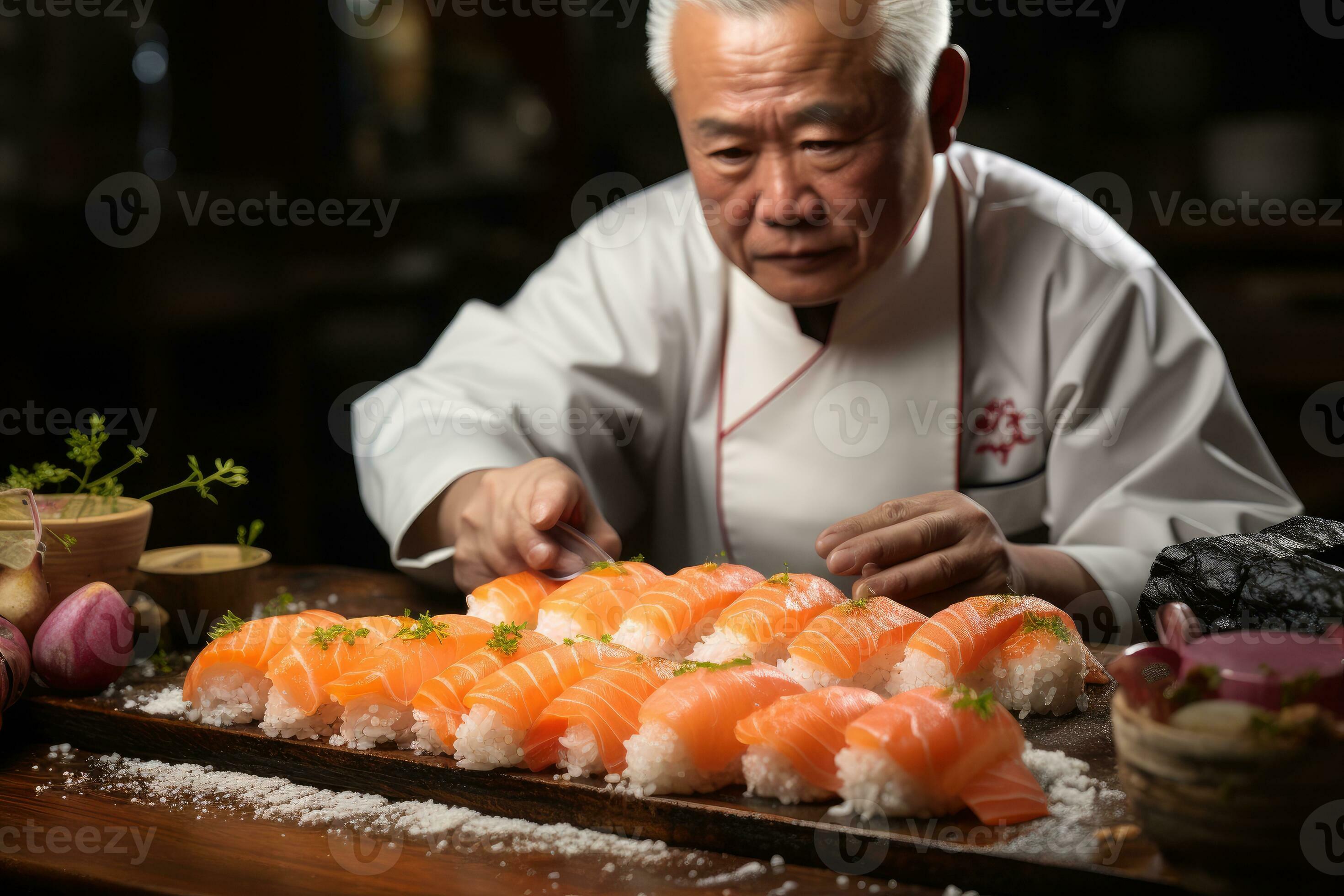 a sushi chef's precision and skill, revealed in the crafting of nigiri.  Generative AI. 26809792 Stock Photo at Vecteezy