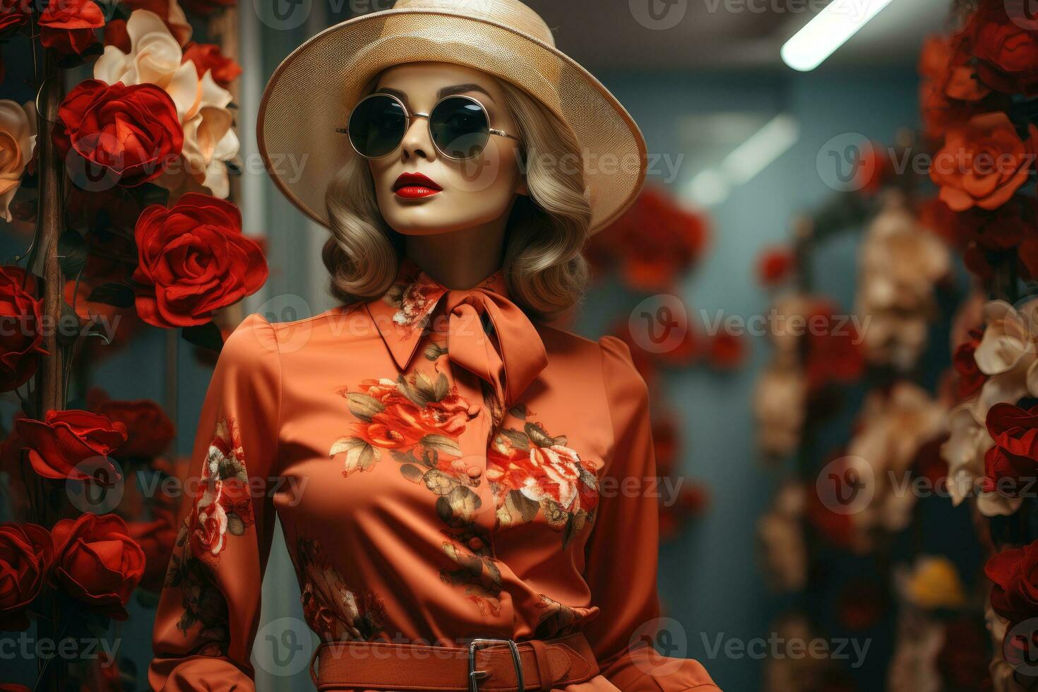 Young woman in retro style. photo