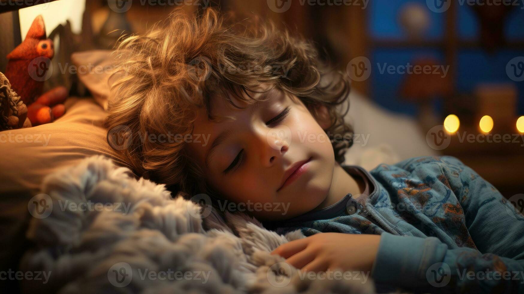 Sweet little boy is sleeping. photo