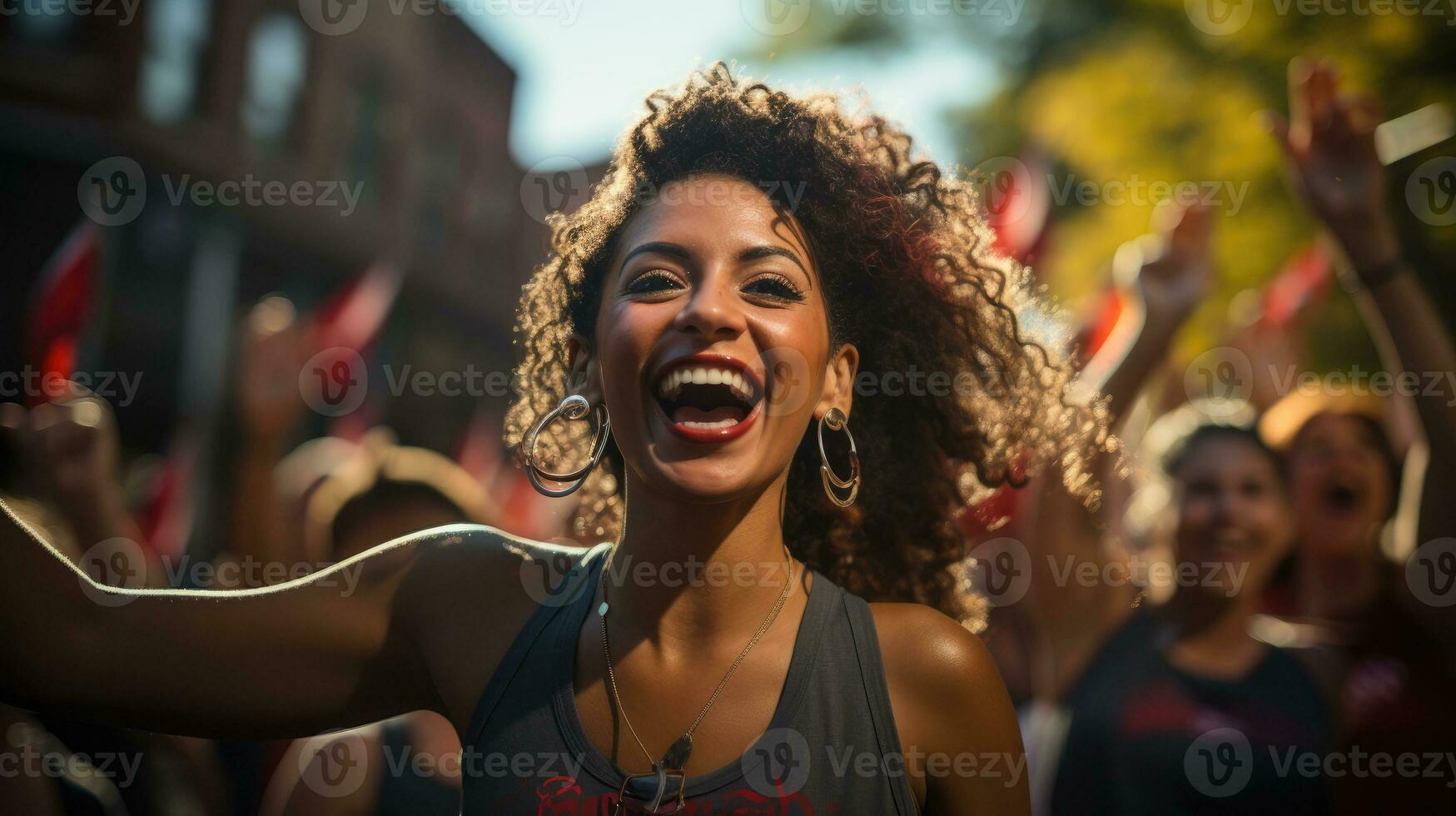 Labor Day Parade - Colorful Celebration with Flags and Music. Generative AI photo