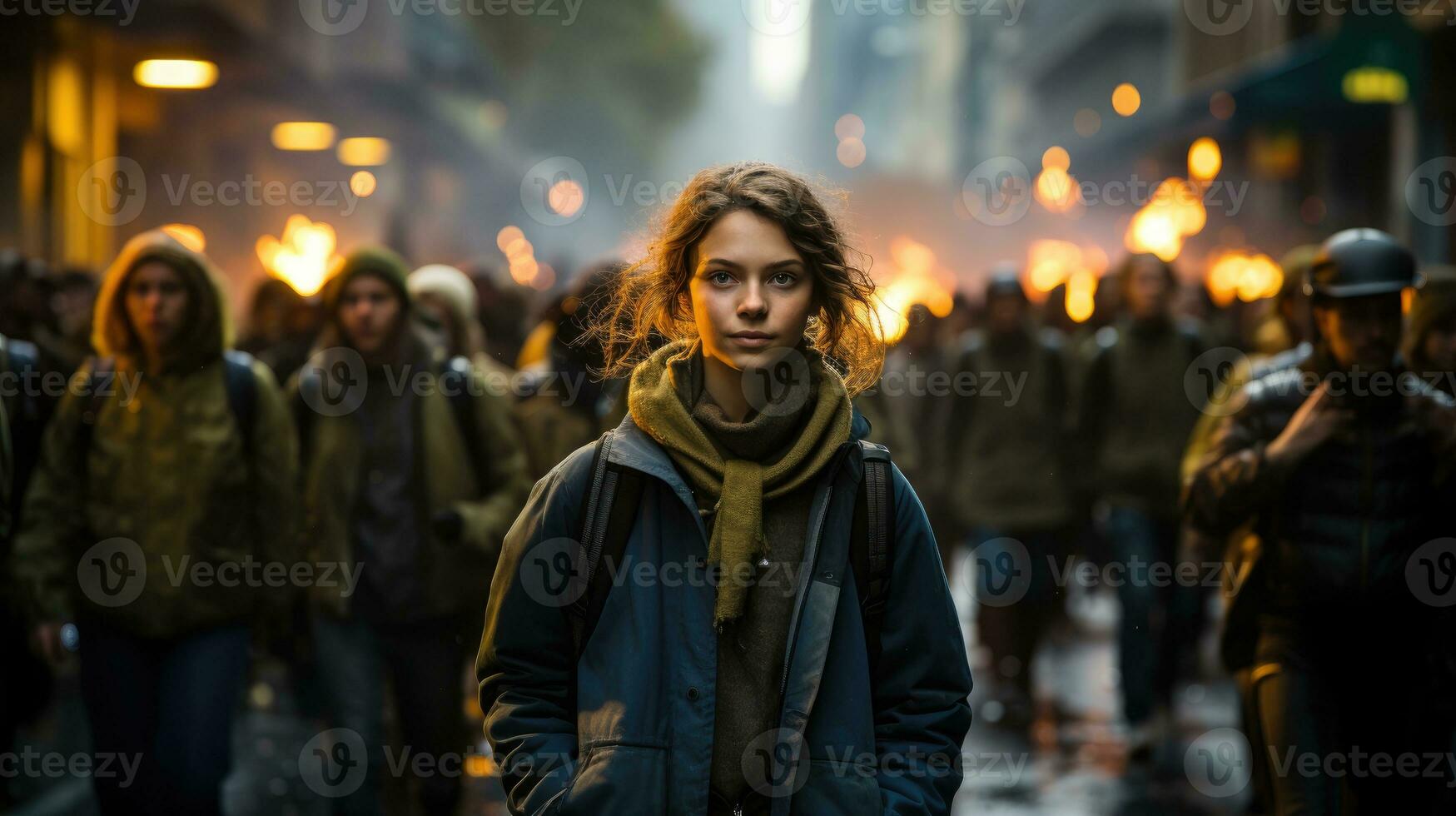 voces subir - clima cambio protesta. generativo ai foto