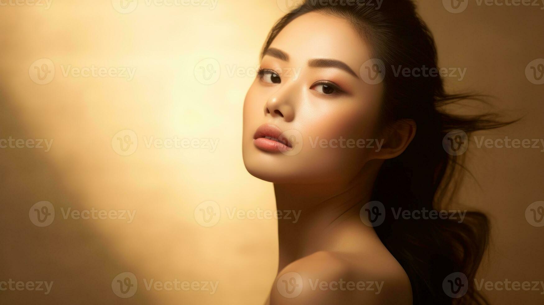Young asian woman with beautiful skin photo