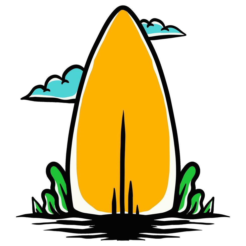 Surf board beach artwork vintage vector illustration