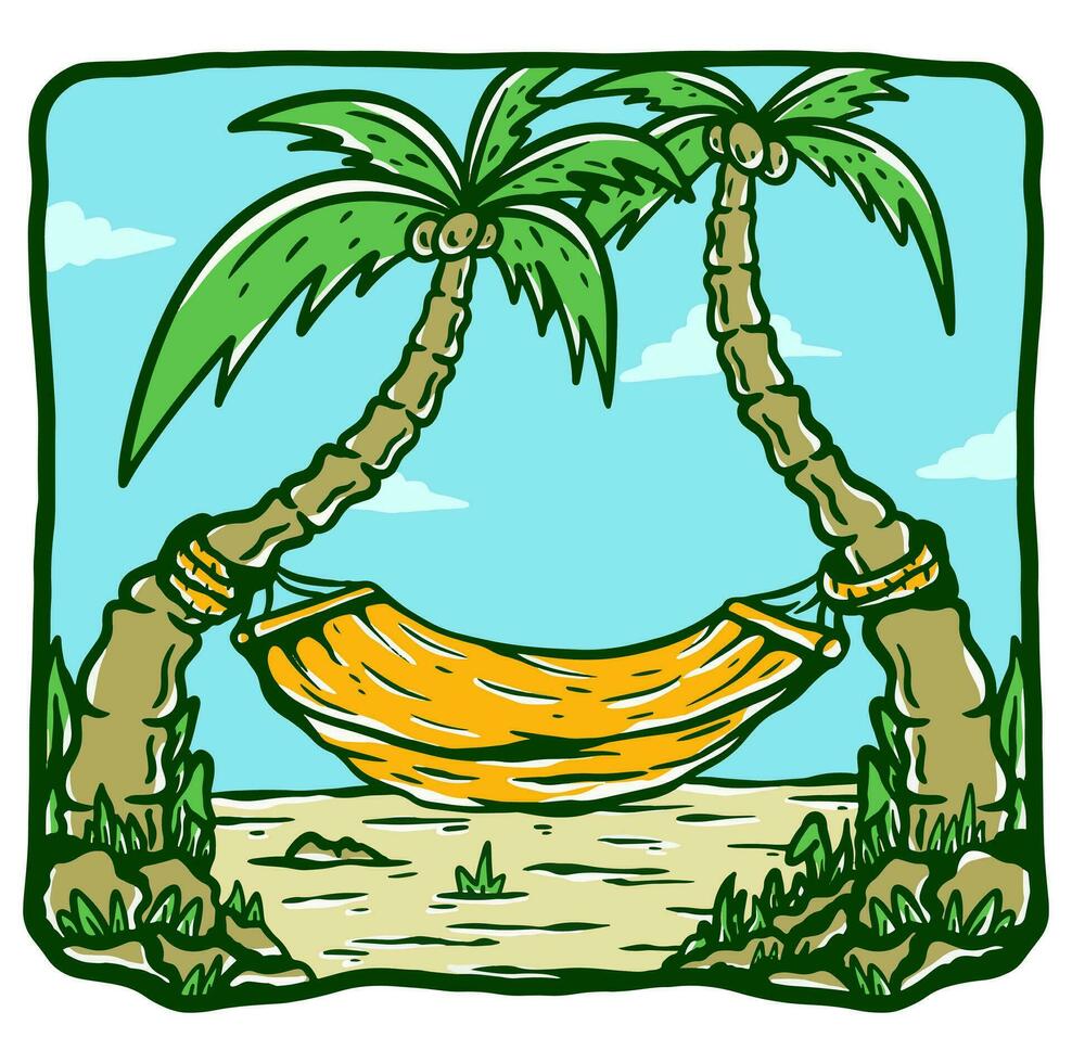 Beach Paradise holiday illustration vector