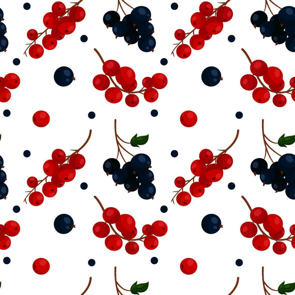 Vector pattern with black and red currant
