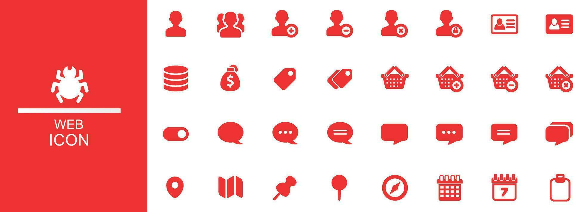 icon web. red color. editable stroke eps 10. isolated red baground vector