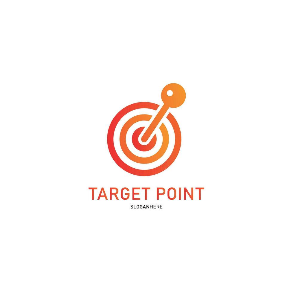 Target hit 3 circles with round arrows. corporate vector color gradient. isolated white baground