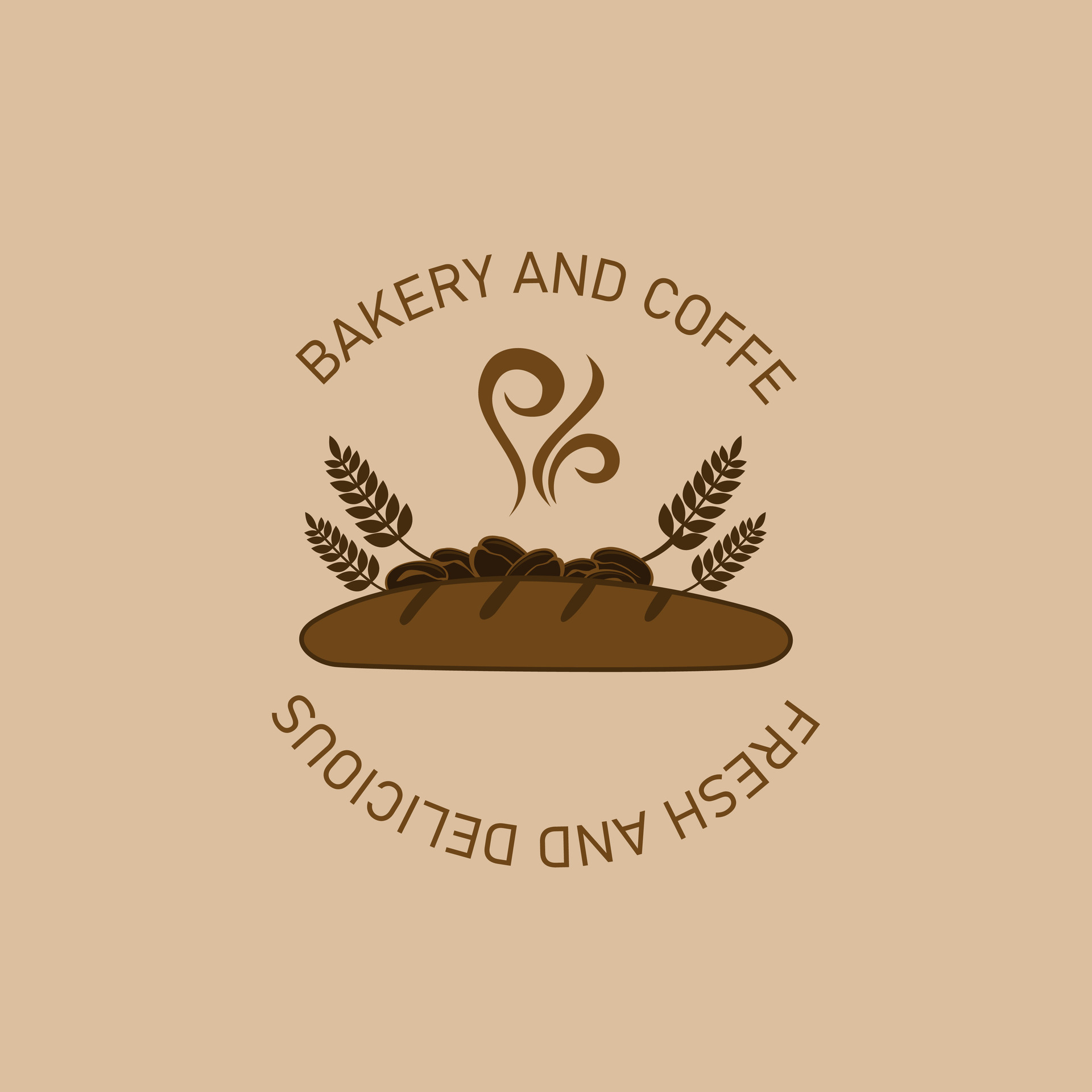 Vintage Retro Bakery and coffee logo. editable strokes. bakery and