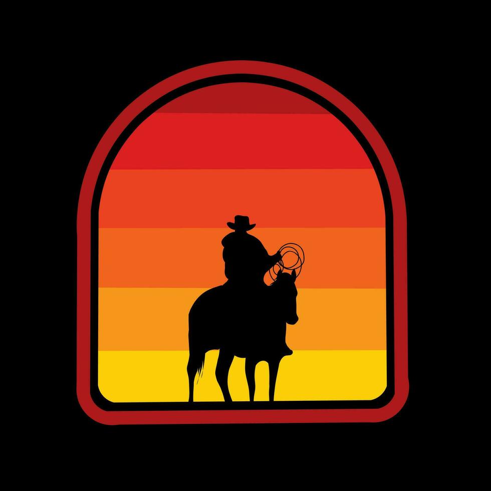 vector de vaquero paseo caballo