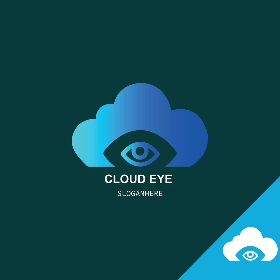 logo concept combined between clouds and eyes, logo for all companies, negative space logo, editable eps 10 vector